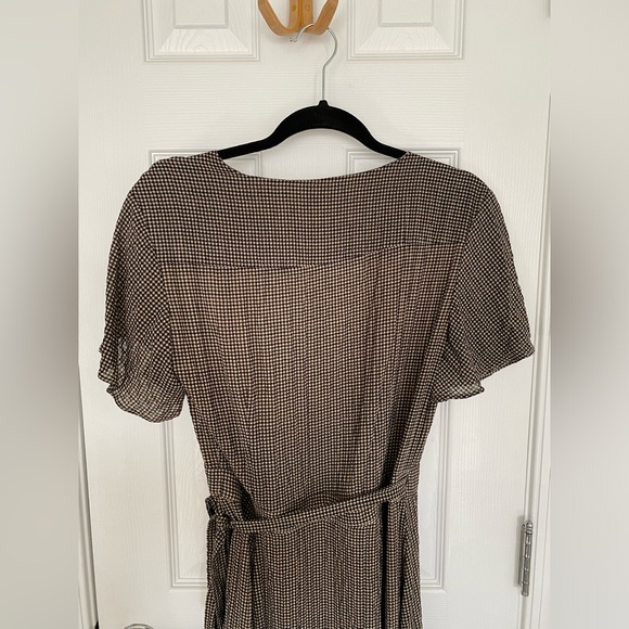 Mod Ref Brown gingham wrap dress size medium - Picture 7 of 16